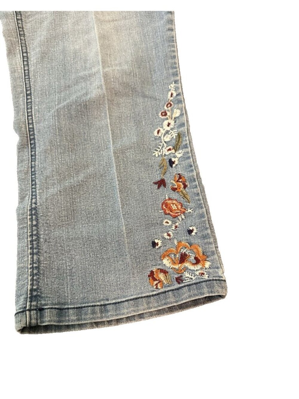 Boho Embroidered Westbound Womens Jeans Petite 12 Pull On Stretch Floral Casual - Picture 2 of 8